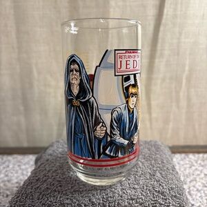 1983 Star Wars Return of the Jedi Glass from Burger King Emperor Luke Skywalker